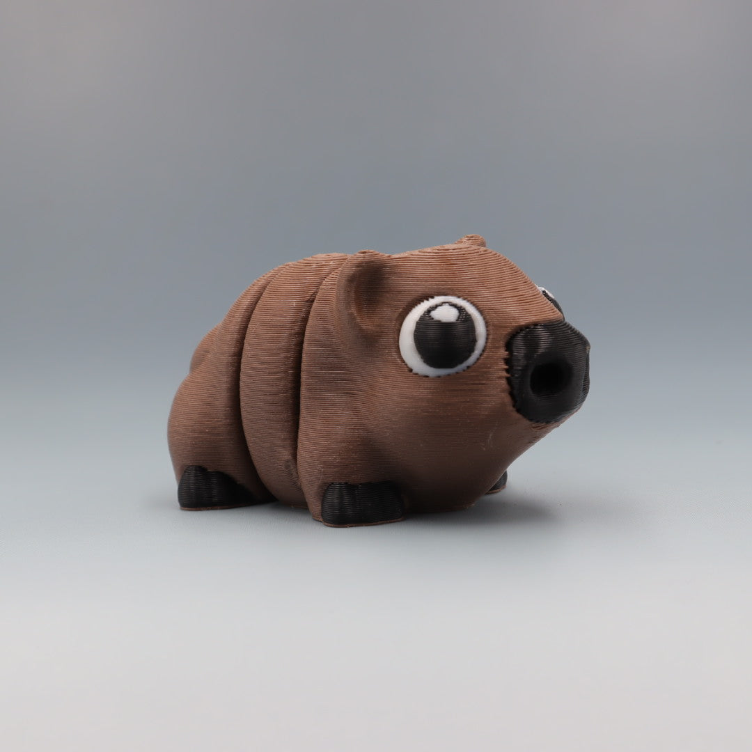Wombat Flexi Wobaloo — 3D Printed Australian Animal Fidget Toy | Aussie Fusion