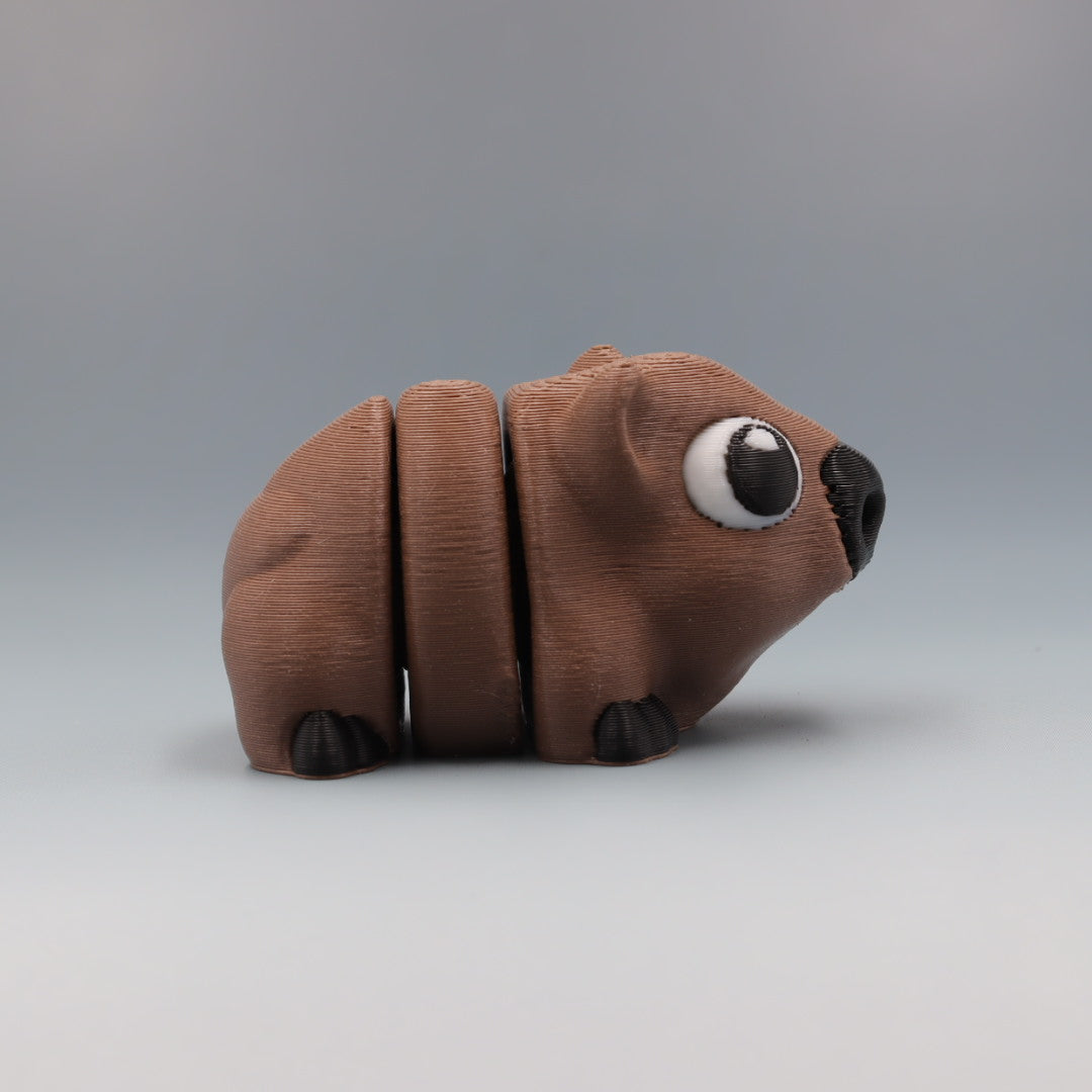 Wombat Flexi Wobaloo — 3D Printed Australian Animal Fidget Toy | Aussie Fusion