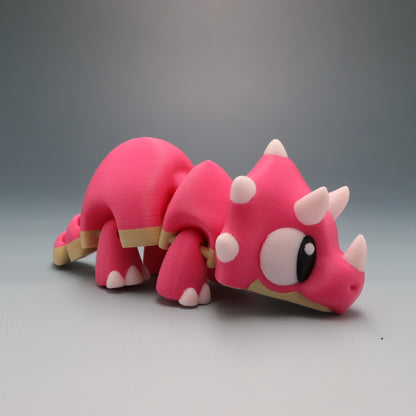 Triceratops Flexi Wobaloo — 3D Printed Articulated Dinosaur Fidget Toy | Aussie Fusion