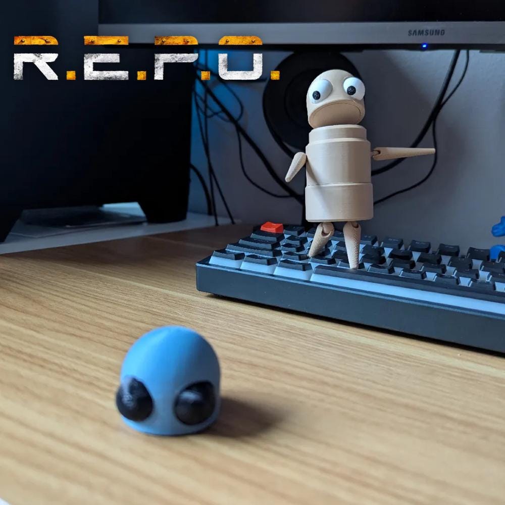 REPO Posable Robot: Interactive Push-Down Action Toy
